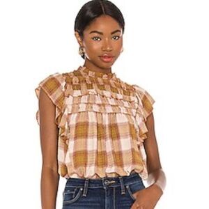 Free People Not Your Average Girl Top in Blush Combo, XS